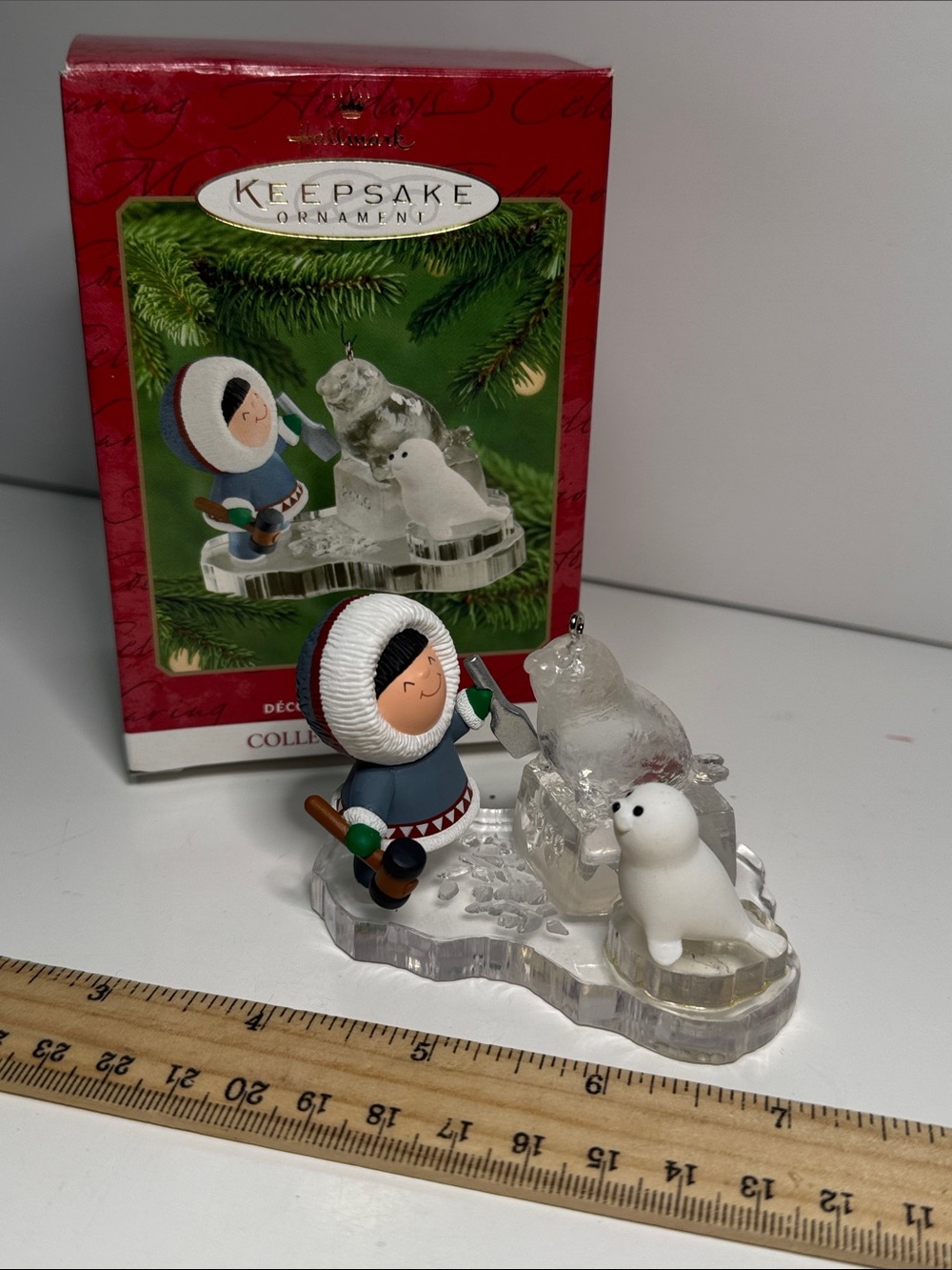 Hallmark 2000 Keepsake Ornament Frosty Friends series. Inuit girl ice into seal